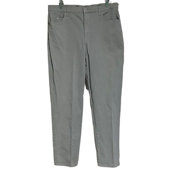 Gloria Vanderbilt Amanda Jeans Women's Sz 14 Grey Tapered Leg Classic Rise Denim - Picture 2 of 8